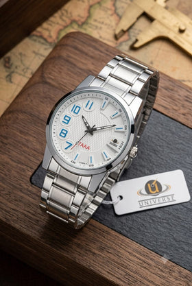 Universe Gents Chain Watch – Silver Edition