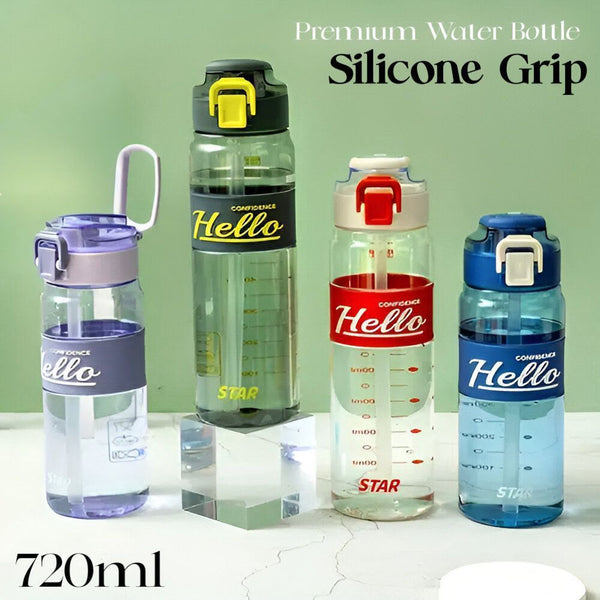Hello 720ml Premium Silicone Grip Water Bottle