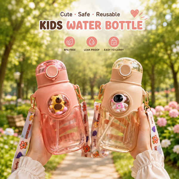Imported 600ml Direct Sip Teddy Toy Water Bottle