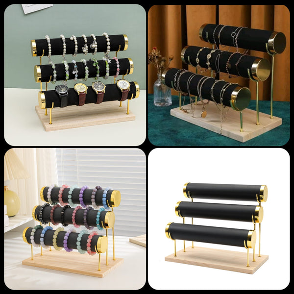 3 Tier Detachable Wooden Bangle Stand