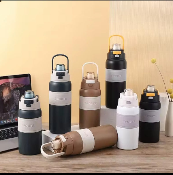 600ml Stainless Steel Double Wall Thermos Water Bottle With Push Button