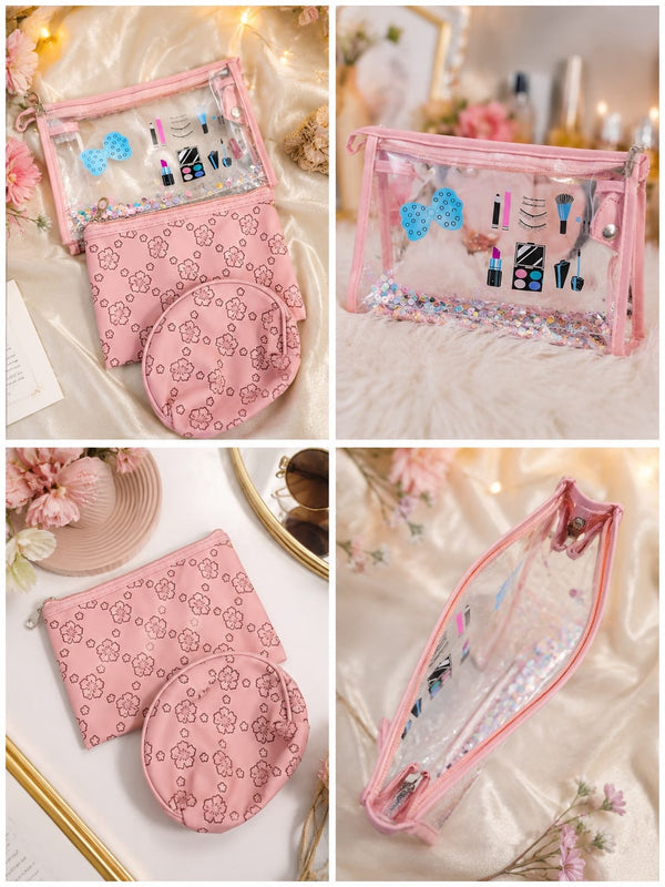 Pack of 3 Premium Makeup Pouch Set